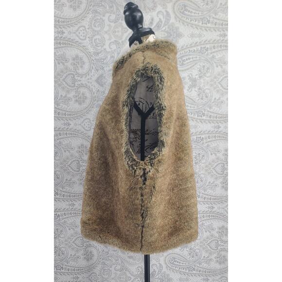Preston & York women's brown faux fur Vest Size 2XL Mob Wife Bohemian Luxe - Picture 4 of 11